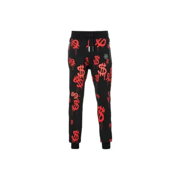 PHILIPP PLEIN Knitted Sports Pants Men's Black