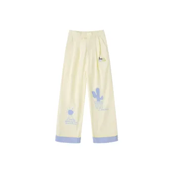 LAMLICKA Casual Pants Unisex Light Yellow