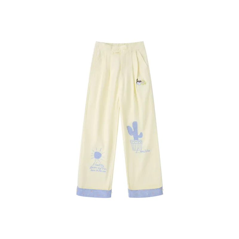 LAMLICKA Casual Pants Unisex Light Yellow-0