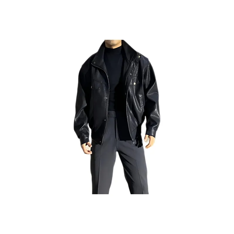HLPT Leather Jacket Unisex Black-0