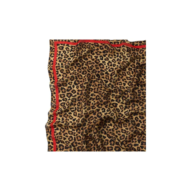 ZARA Mulberry Silk Scarves Women's Leopard Print-2