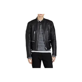 Burberry Leather Jacket Men's Black