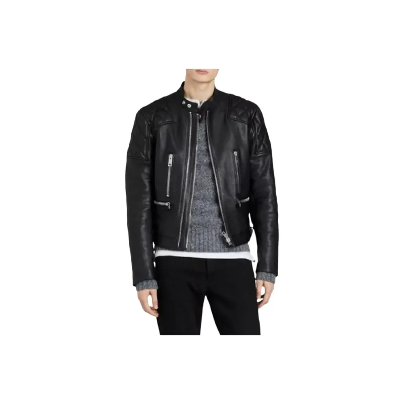 Burberry Leather Jacket Men's Black-0