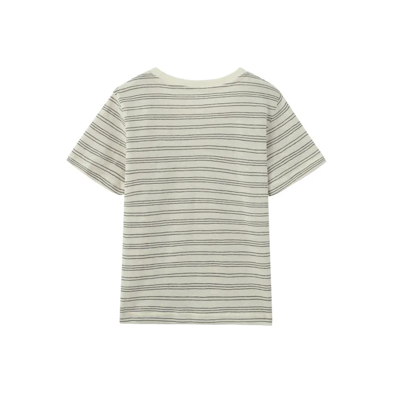 TEME T Shirts Women's Black White Stripes-1