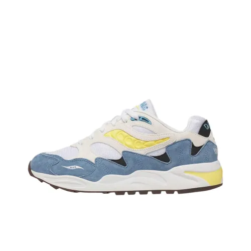 Saucony Grid Shadow 2 Low Top Casual Shoes Unisex White Blue