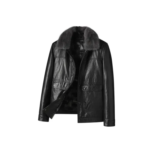 KAISER Leather Jacket Men's Black