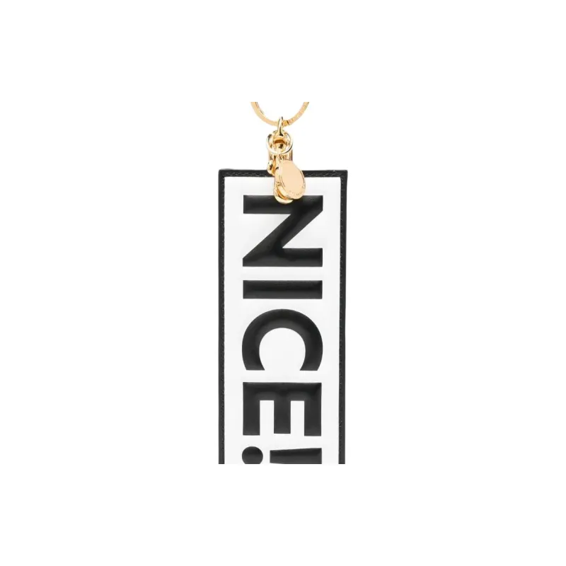 MOSCHINO Slogan print Keyring-2