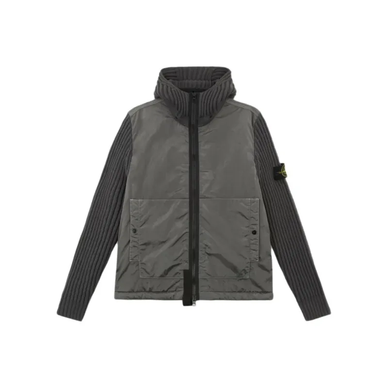 STONE ISLAND Logo Patch Funnel Neck Jacket-0