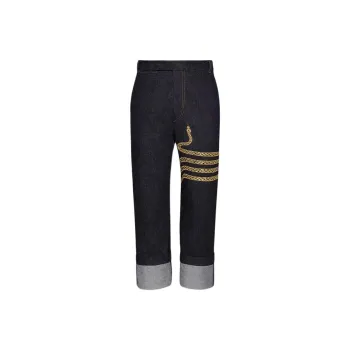 THOM BROWNE Snake embroidery Straight leg Jeans