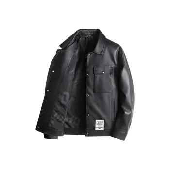 LISENPOK Leather Jacket Unisex Black
