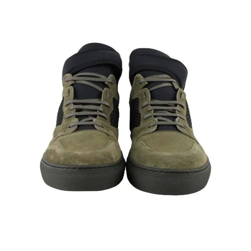 Balenciaga High Top Skateboard Shoes Men's Olive-5