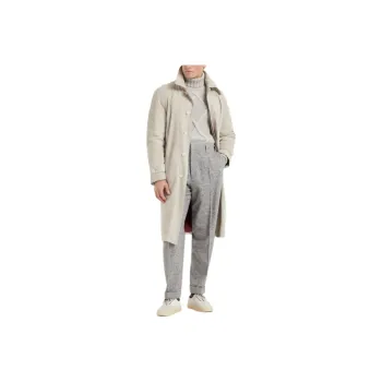 Brunello Cucinelli FW24 Leather Jacket Men's Lime Gray