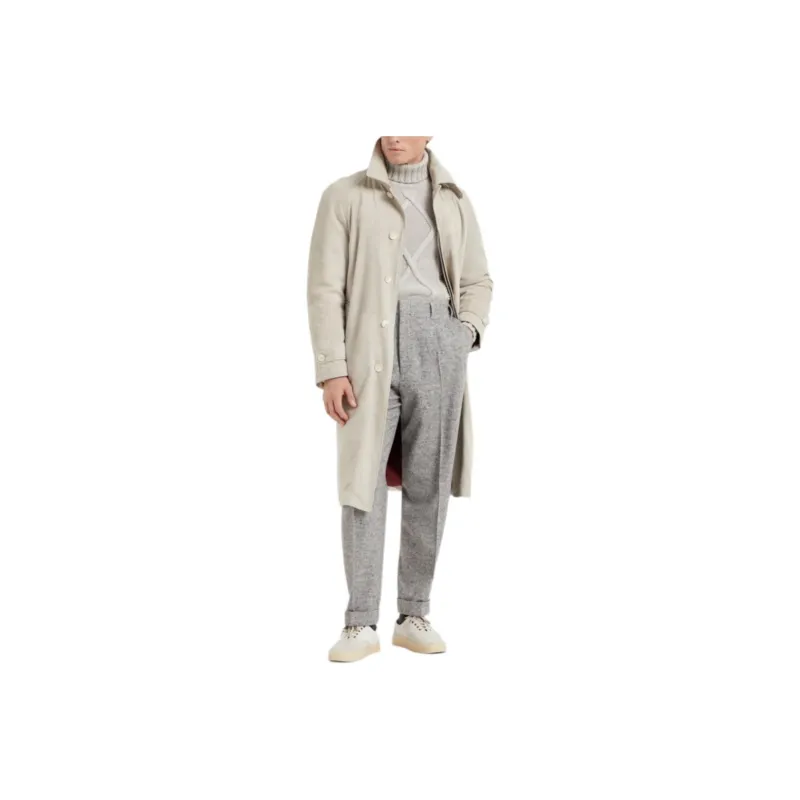 Brunello Cucinelli FW24 Leather Jacket Men's Lime Gray-0