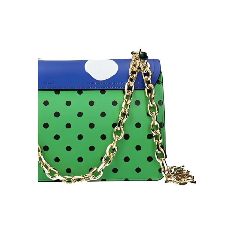 MOSCHINO Leather Crossbody Bag, Shoulder Bag Women's Green-3