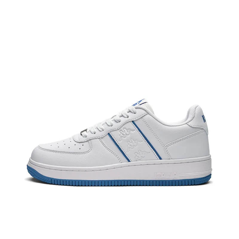 Kappa Back to Back Anti Slip And Wear Resistant Height Increasing Low Top Skateboard Shoes Unisex White Blue-0