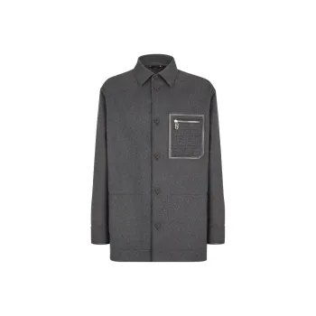 FENDI Logo Detailed Collared Jacket