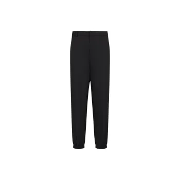 EMPORIO ARMANI Jacquard Nylon Trousers With Elastic Hems And All over Logo Lettering