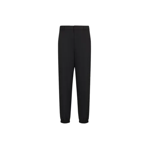 EMPORIO ARMANI Jacquard Nylon Trousers With Elastic Hems And All over Logo Lettering