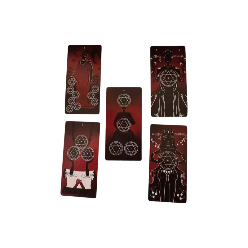 ZOCO Dirty Red Tarot Cards 10*5cm Original Black Core Cardstock Board Games-4