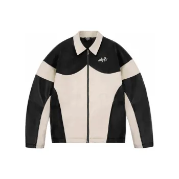Makemore Leather Jacket Unisex Black White