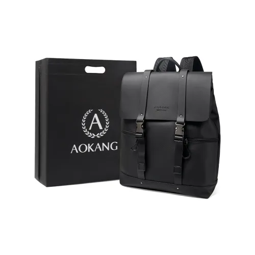 AOKANG PVC Backpack Laptop Bag Backpack Men's Classic Black