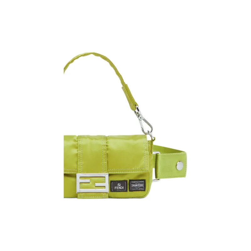 FENDI PORTER Collaboration Baguette Nylon Cell Phone Pouch Handbag Fanny Pack Mini Men's Green-4