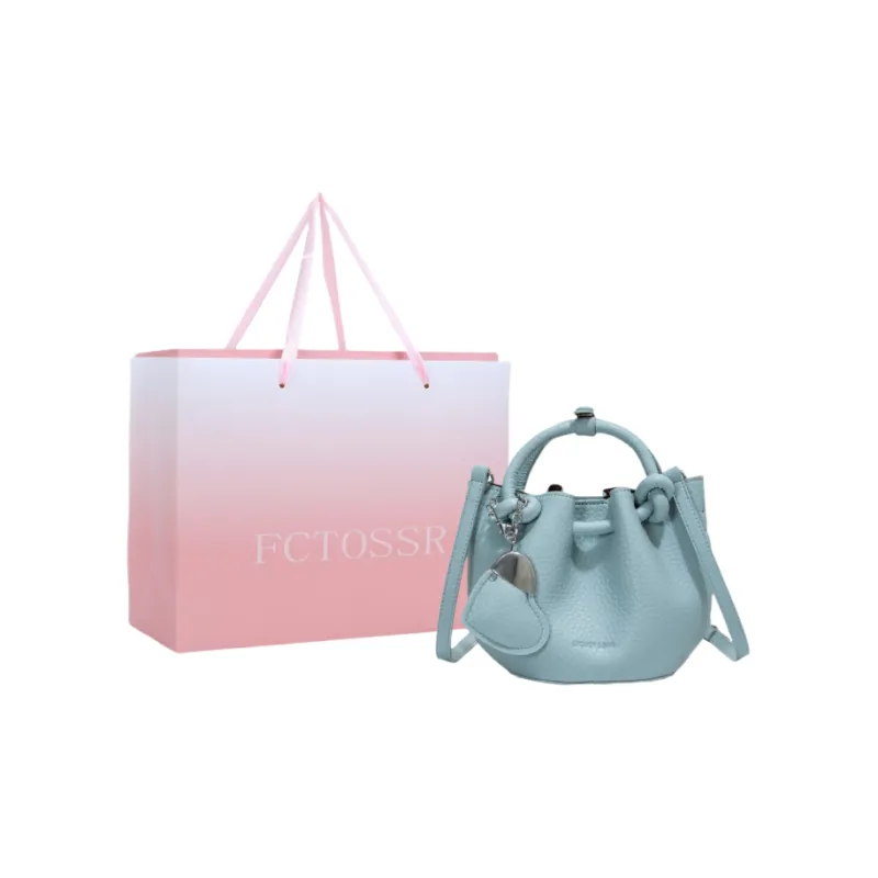 FCTOSSR PU Bucket Bag Handbag Women's White/Black/Blue/Pink-12
