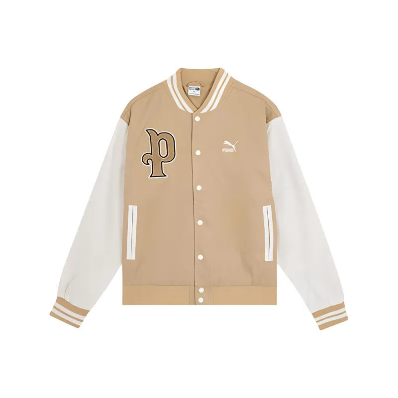 PUMA Baseball Jacket Unisex Khaki-0