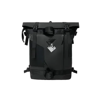 ZOGA Oxford Canvas Backpack Unisex Black Brown