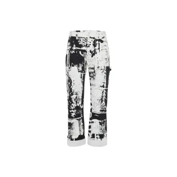 Alexander McQueen Fold Printed Mid Rise Cropped Jeans