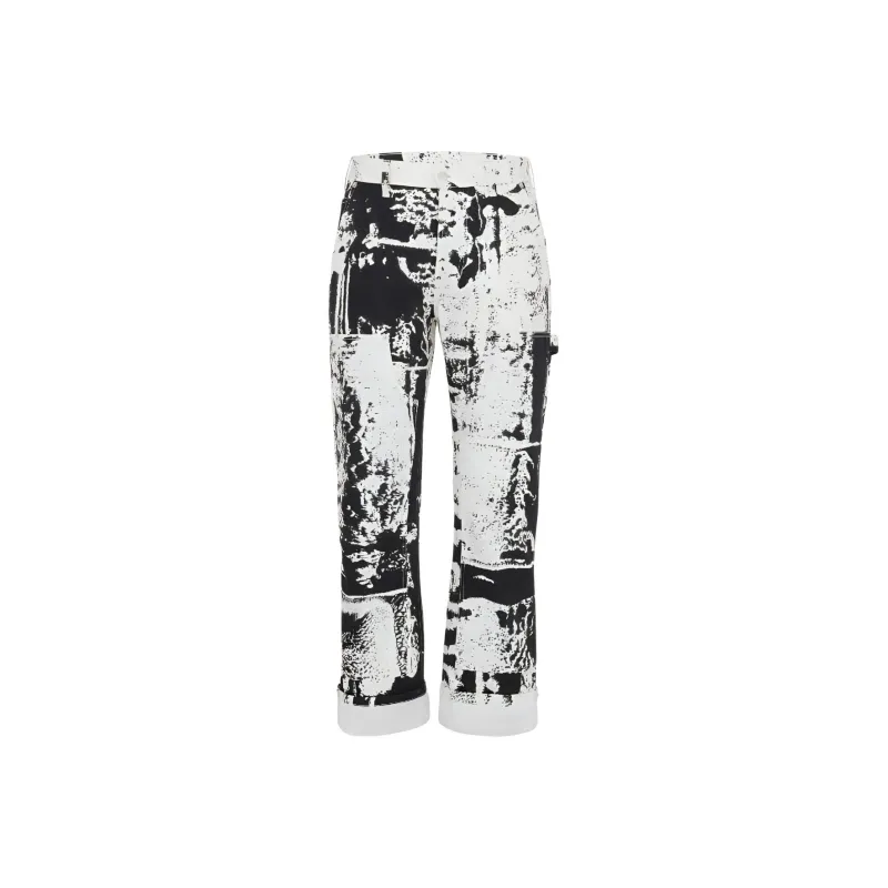 Alexander McQueen Fold Printed Mid Rise Cropped Jeans-0