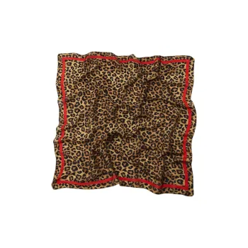 ZARA Mulberry Silk Scarves Women's Leopard Print