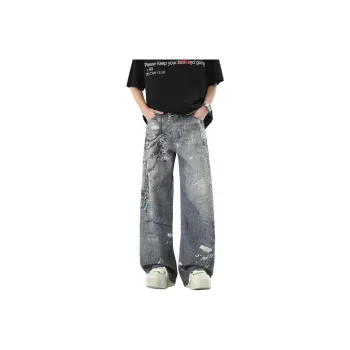 HCHUICHENG Jeans Unisex Dark Blue