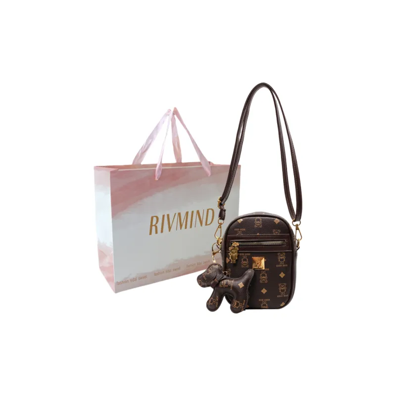 RIVMIND PU Shoulder Bag, Crossbody Bag Women's White/Pink/Coffee/Brown-2