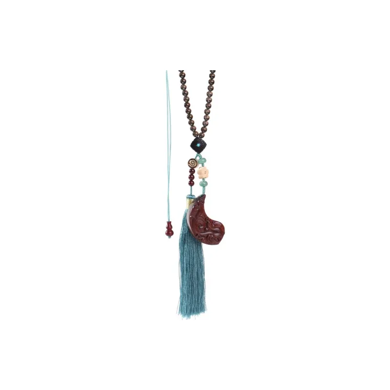 Moon Seal Hundred Rivers Huanghuali Wooden Product Charm Unisex-0