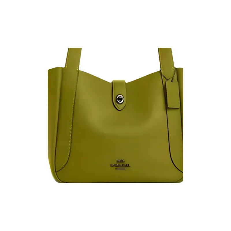 COACH Hadley Leather Tote Bag, Shopping Bag, Shoulder Bag Tubas Women's Bright Olive-3