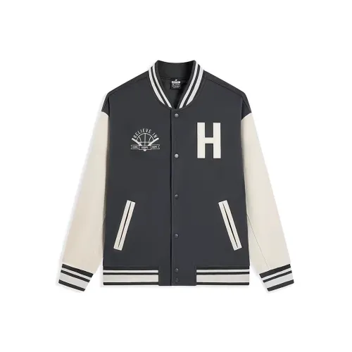 XTEP Basketball Collection Sports Lifestyle Collection Baseball Jacket Men's Horn Gray/Ridge Gray