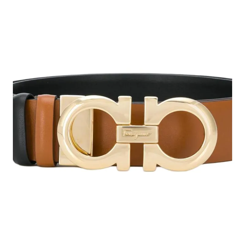 FERRAGAMO Cow Leather, Metal Leather Belts Women's Brown 3,5CM-2