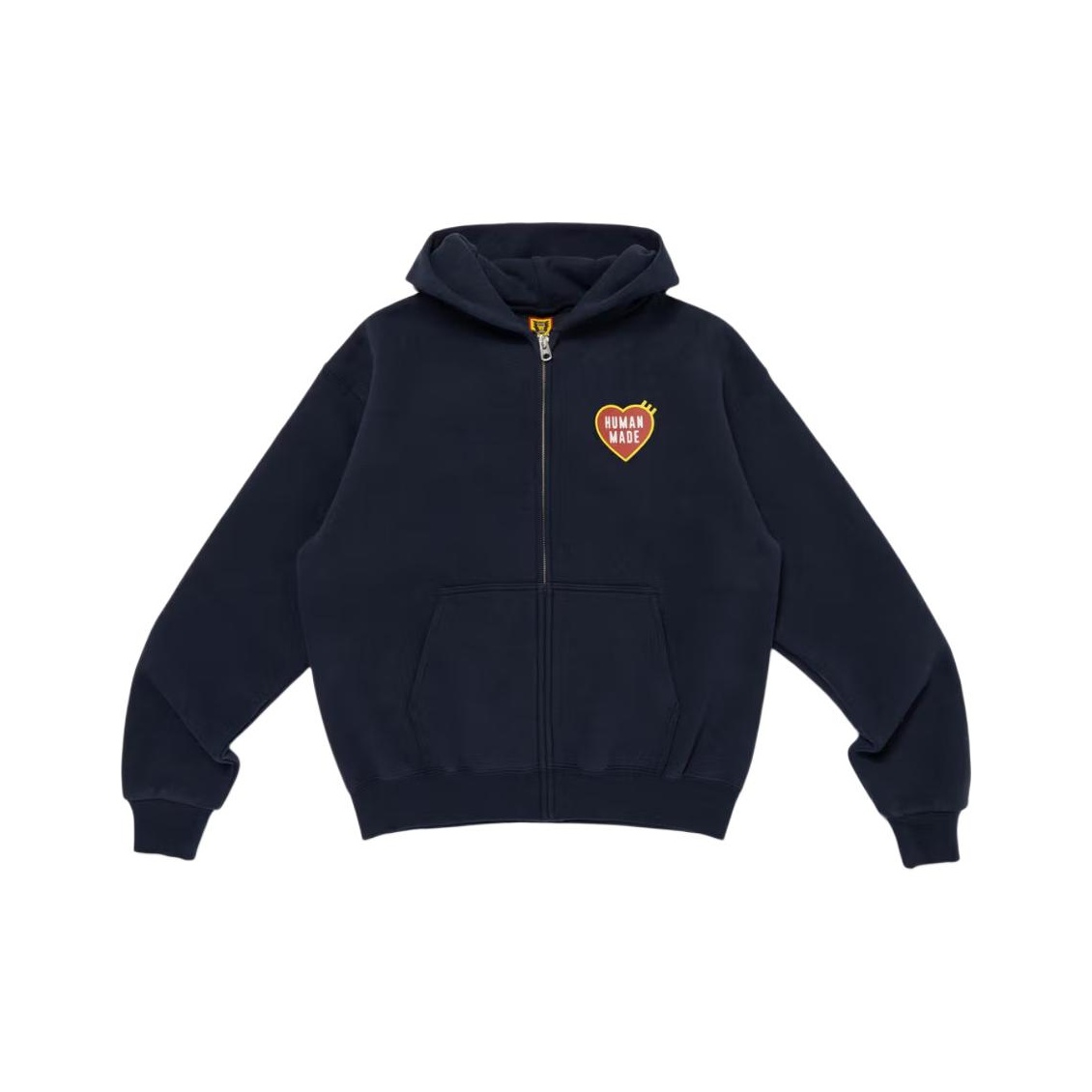 Human Made Heart Zip-Up Sweat Hoodie (FW22) Grey Men's