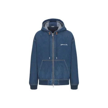DIOR Christian DIOR Embroidered Hooded Denim Jacket