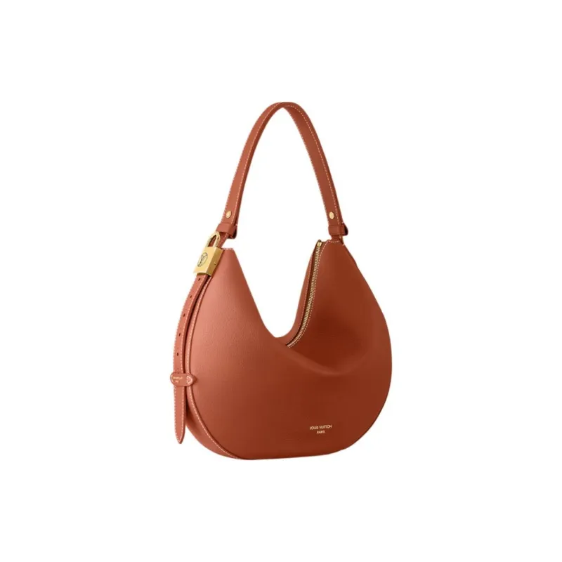 LOUIS VUITTON Cow Leather Handbag Medium Size Women's Brown-2