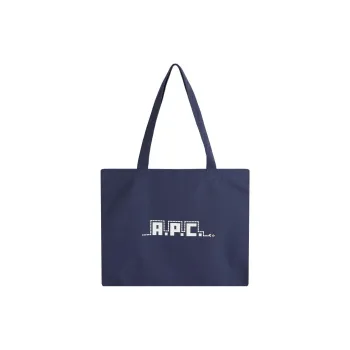 A.P.C Cotton Tote Bag, Shopping Bag, Shoulder Bag Regular Men's Marine Blue
