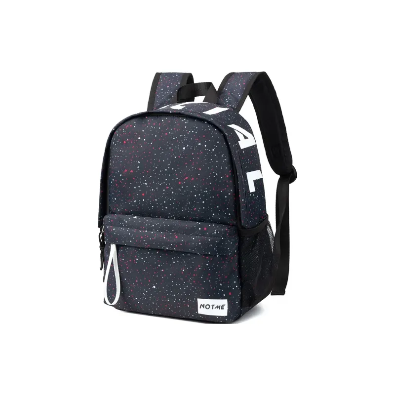LOVERPUSS Fabric Backpack Unisex Baby's Breath Black-2