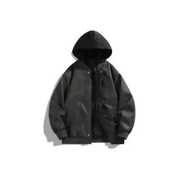 Izex Leather Jacket Unisex Gray