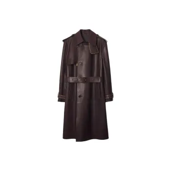 Burberry Leather Jacket Men's Brown
