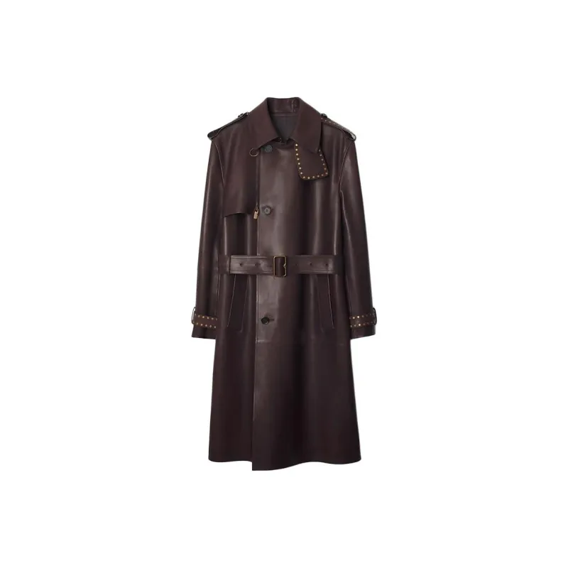 Burberry Leather Jacket Men's Brown-0