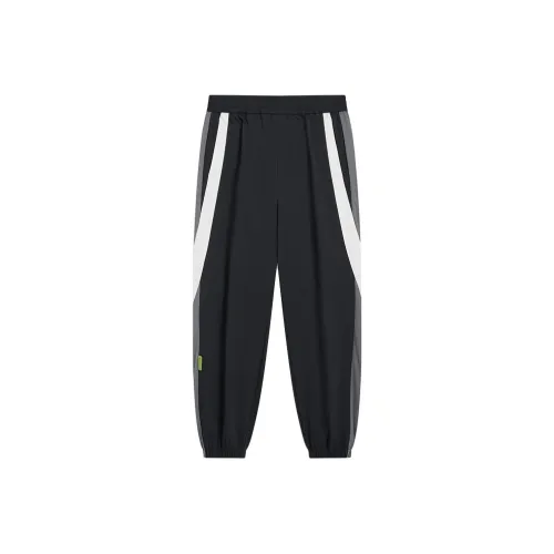 XTEP Knitted Sports Pants Men's Jet Black/Steel Gray/Cotton White