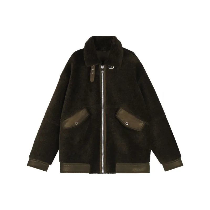WILD LEADER Leather Jacket Unisex Green-0
