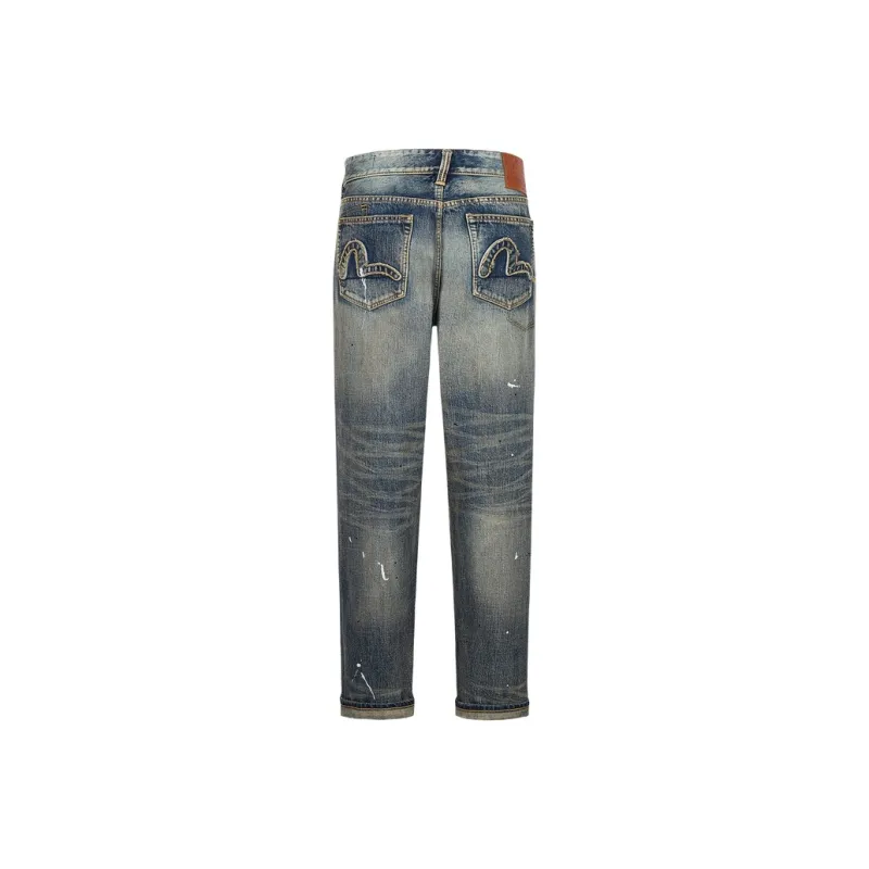 EVISU 7 pocket design Washed Jeans-0