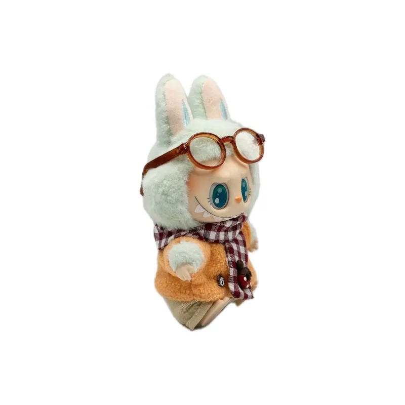 [Modified Doll] POP MART Labubu THE MONSTERS Sitting Party Collection, Confirmed, Plaid Scarf, Cute Hang Tag Box 15cm-2
